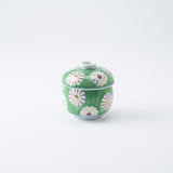 Musubi Mono Green Field of Chrysanthemums Arita Chawanmushi Bowl 　 - MUSUBI KILN - Quality Japanese Tableware and Gift