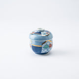 Musubi Mono Wave Motif with Pine and Plum Blossom Arita Chawanmushi Bowl - MUSUBI KILN - Quality Japanese Tableware and Gift