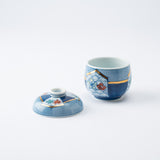 Musubi Mono Wave Motif with Pine and Plum Blossom Arita Chawanmushi Bowl - MUSUBI KILN - Quality Japanese Tableware and Gift