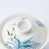 Musubi Mono Waves and Reed Grass Arita Chawanmushi Bowl - MUSUBI KILN - Quality Japanese Tableware and Gift