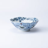 Myousen Toubou Auspicious Pattern Sakura - Shaped Kutani Bowl 6.7 in - MUSUBI KILN - Quality Japanese Tableware and Gift