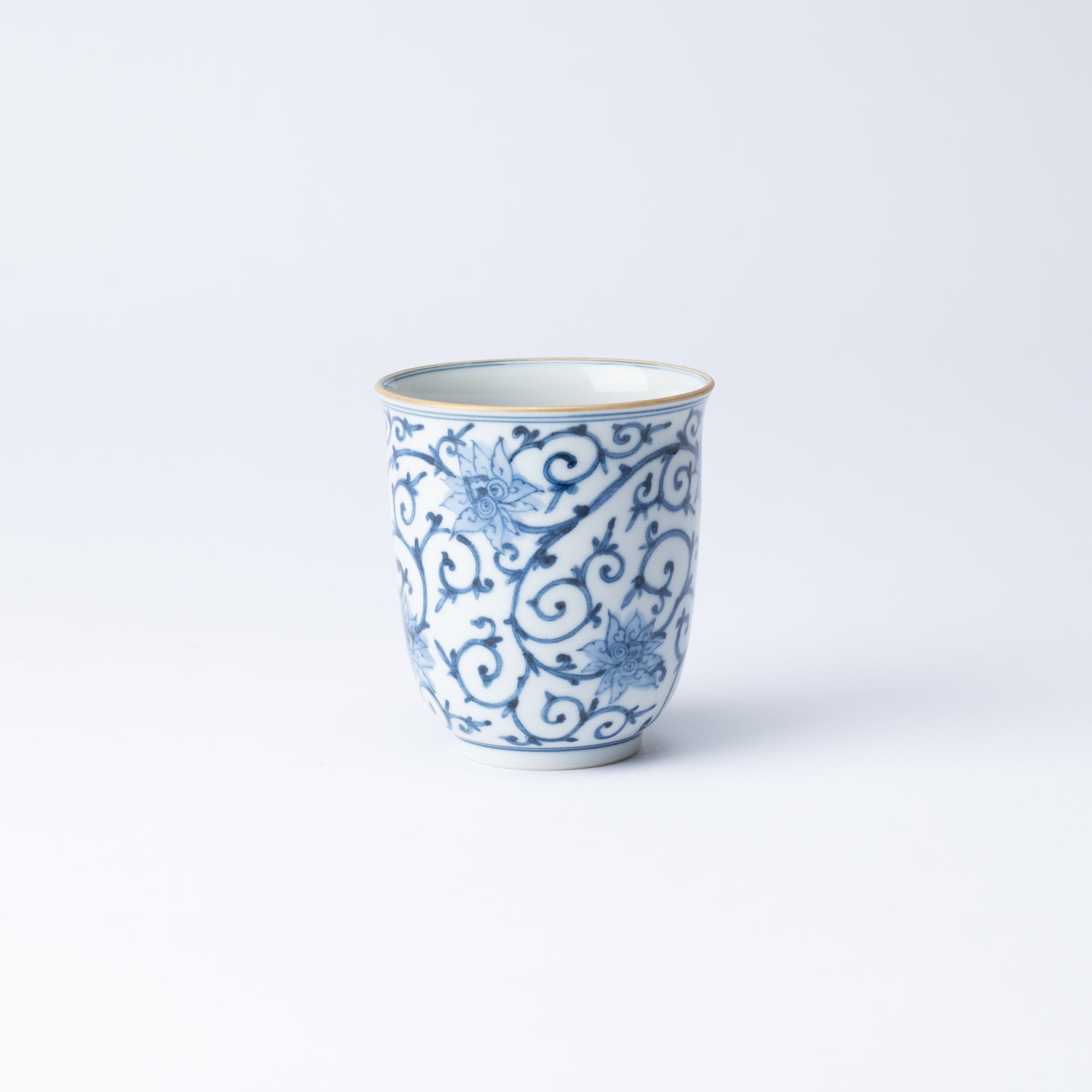 Myousen Toubou Blue Peony and Arabesque Kutani Mug - MUSUBI KILN - Quality Japanese Tableware and Gift