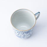 Myousen Toubou Blue Peony and Arabesque Kutani Mug - MUSUBI KILN - Quality Japanese Tableware and Gift