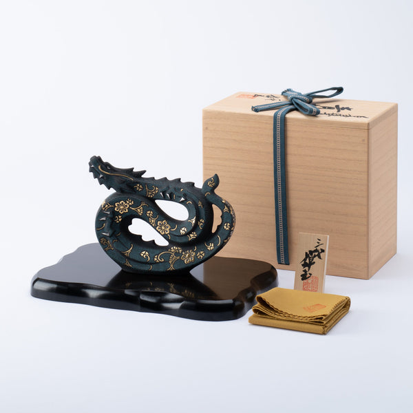 Nakada Kingyoku Blue Morikin Aochibu Dragon - MUSUBI KILN - Quality Japanese Tableware and Gift