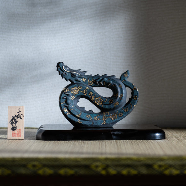 Nakada Kingyoku Blue Morikin Aochibu Dragon - MUSUBI KILN - Quality Japanese Tableware and Gift