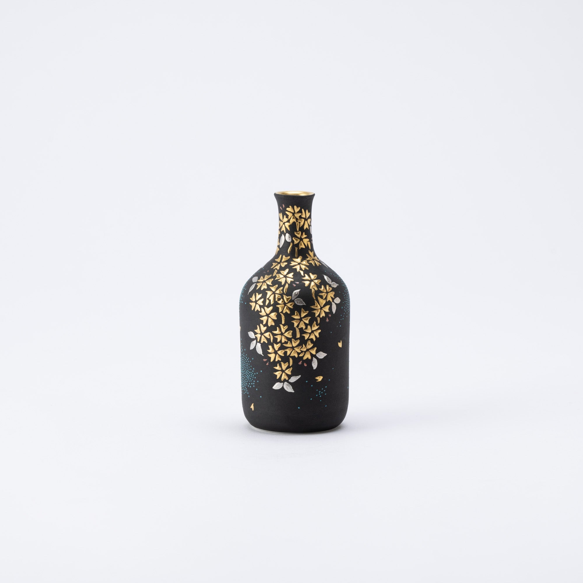 Nakada Kingyoku Morikin Sakura Aochibu Bottle Vase - MUSUBI KILN - Quality Japanese Tableware and Gift