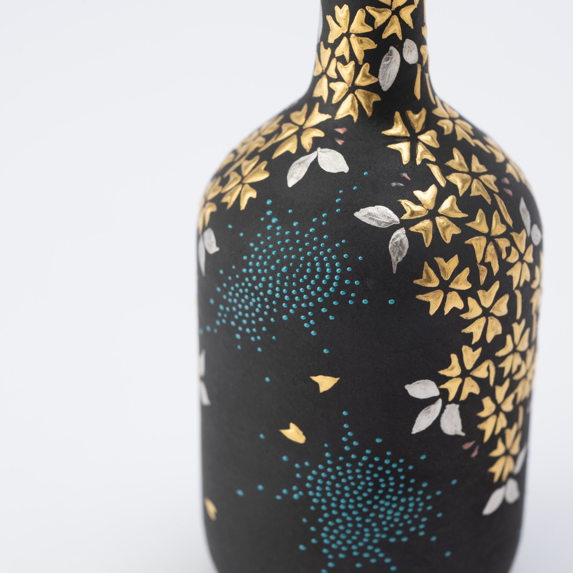 Nakada Kingyoku Morikin Sakura Aochibu Bottle Vase - MUSUBI KILN - Quality Japanese Tableware and Gift