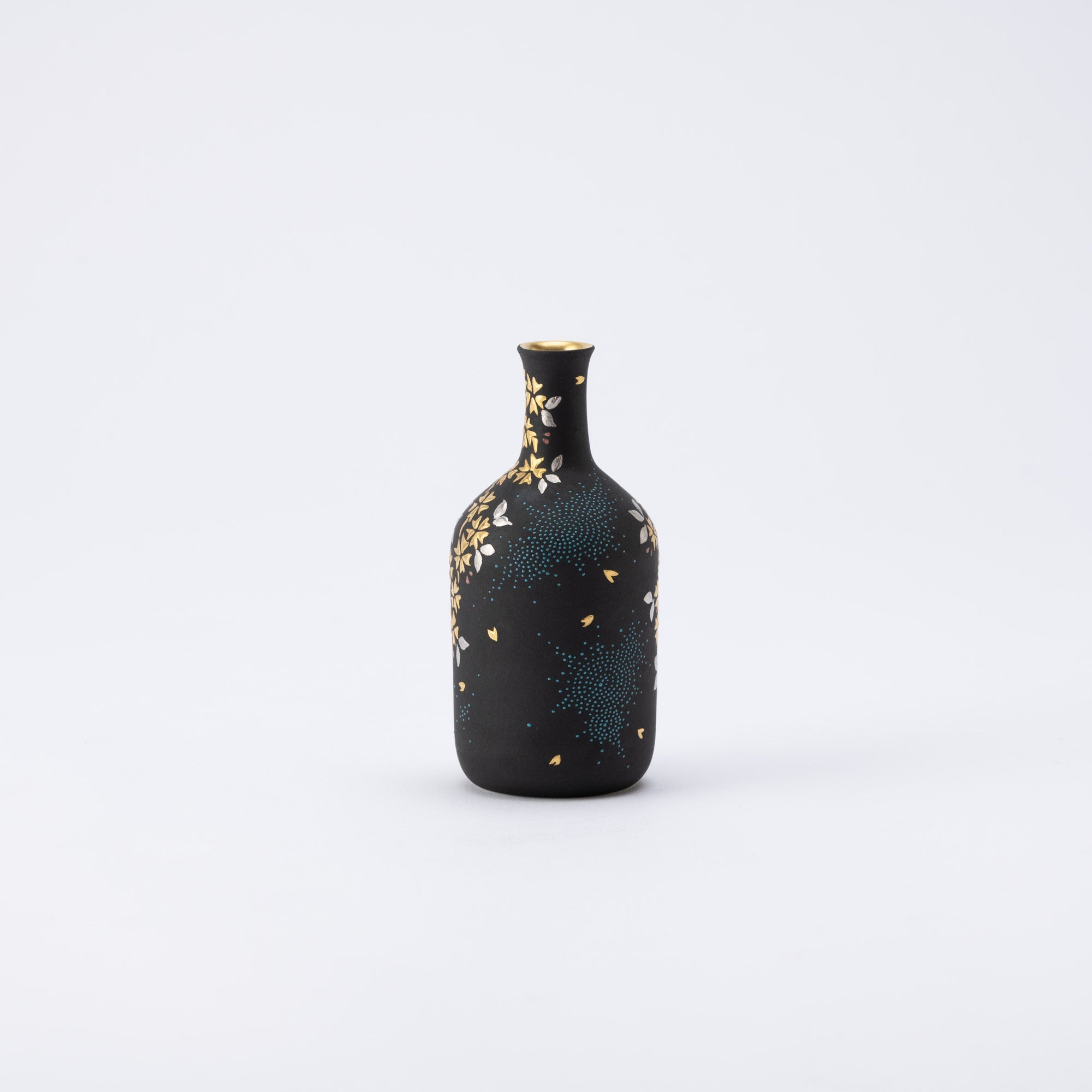 Nakada Kingyoku Morikin Sakura Aochibu Bottle Vase - MUSUBI KILN - Quality Japanese Tableware and Gift