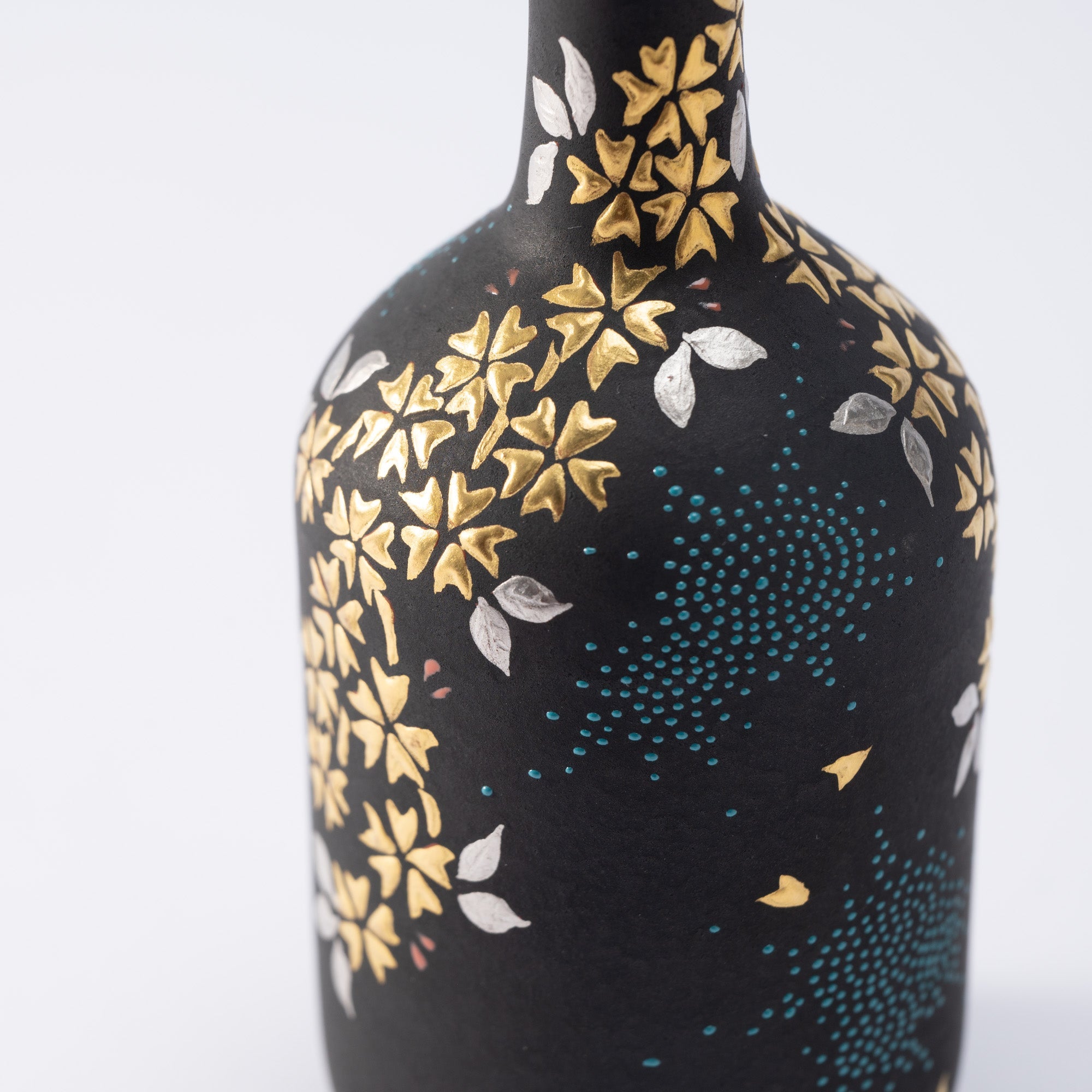 Nakada Kingyoku Morikin Sakura Aochibu Bottle Vase - MUSUBI KILN - Quality Japanese Tableware and Gift