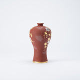 Nakada Kingyoku Red Morikin Shirochibu Grape Pattern Vase - MUSUBI KILN - Quality Japanese Tableware and Gift