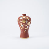 Nakada Kingyoku Red Morikin Shirochibu Grape Pattern Vase - MUSUBI KILN - Quality Japanese Tableware and Gift