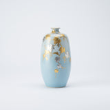 Nakada Kingyoku Torquoise Morikin Shirochibu Grape Pattern Vase - MUSUBI KILN - Quality Japanese Tableware and Gift