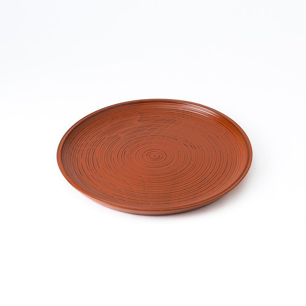 Negoro Round Shaped Yamanaka Lacquerware Tray - MUSUBI KILN - Quality Japanese Tableware and Gift