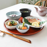 Negoro Round Shaped Yamanaka Lacquerware Tray - MUSUBI KILN - Quality Japanese Tableware and Gift