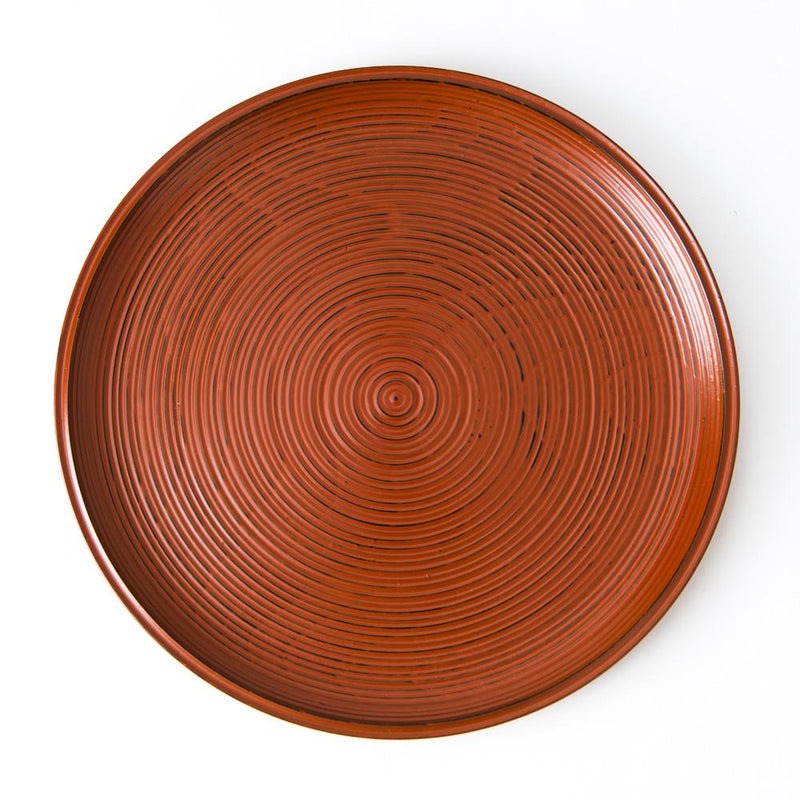 Negoro Round Shaped Yamanaka Lacquerware Tray - MUSUBI KILN - Quality Japanese Tableware and Gift