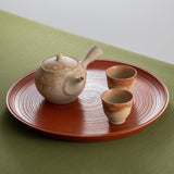 Negoro Round Shaped Yamanaka Lacquerware Tray - MUSUBI KILN - Quality Japanese Tableware and Gift