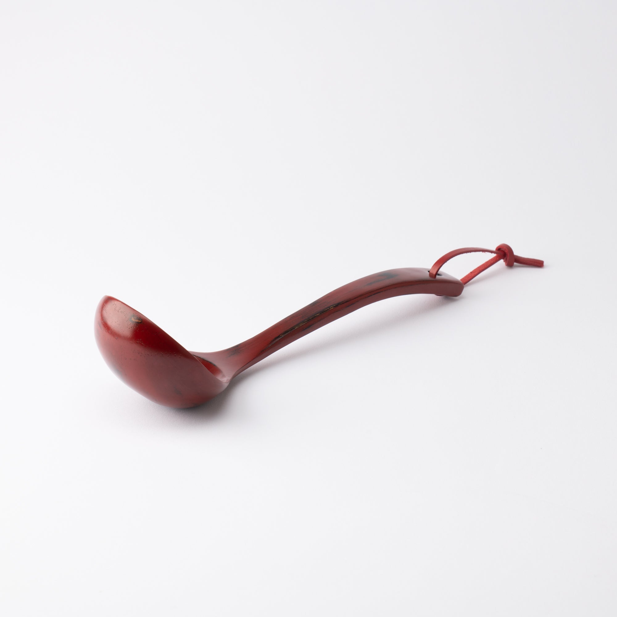 Red Ladle with Leather Strap