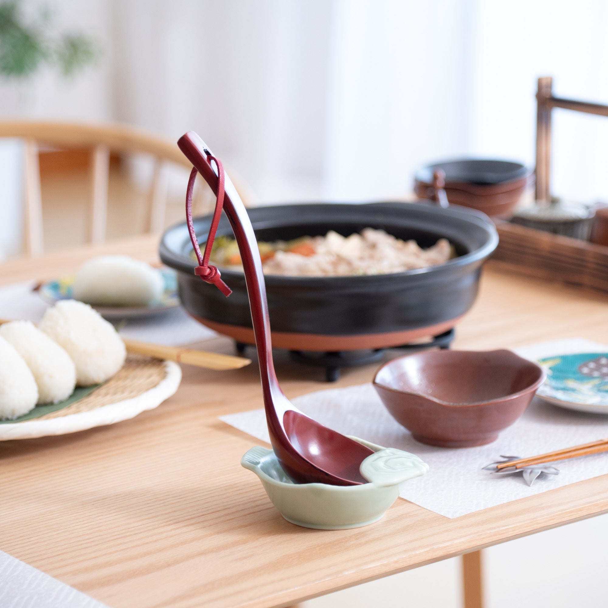 Negoro Yamanaka Lacquerware Ladle with Leather Strap - MUSUBI KILN - Quality Japanese Tableware and Gift