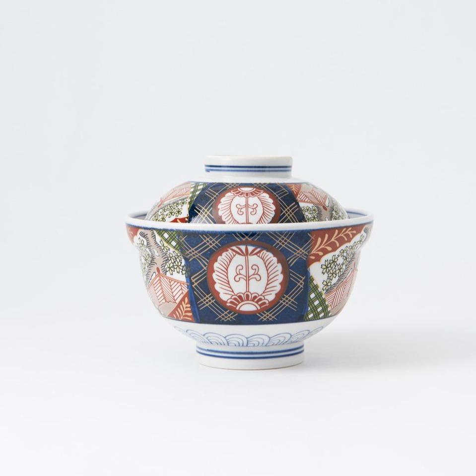 Nishiki Sakura Mino Ware Donburi Rice Bowl with Lid L - MUSUBI KILN - Quality Japanese Tableware and Gift