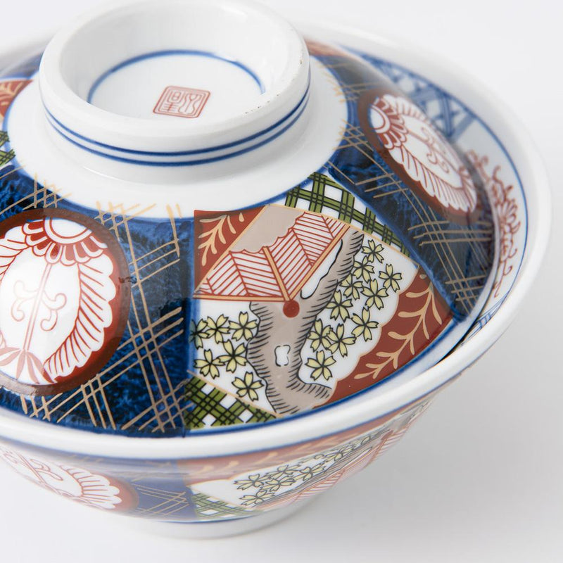 Nishiki Sakura Mino Ware Donburi Rice Bowl with Lid M - MUSUBI KILN - Quality Japanese Tableware and Gift