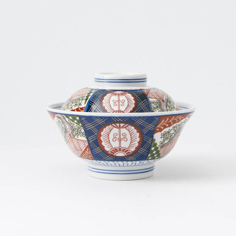 Nishiki Sakura Mino Ware Donburi Rice Bowl with Lid M - MUSUBI KILN - Quality Japanese Tableware and Gift