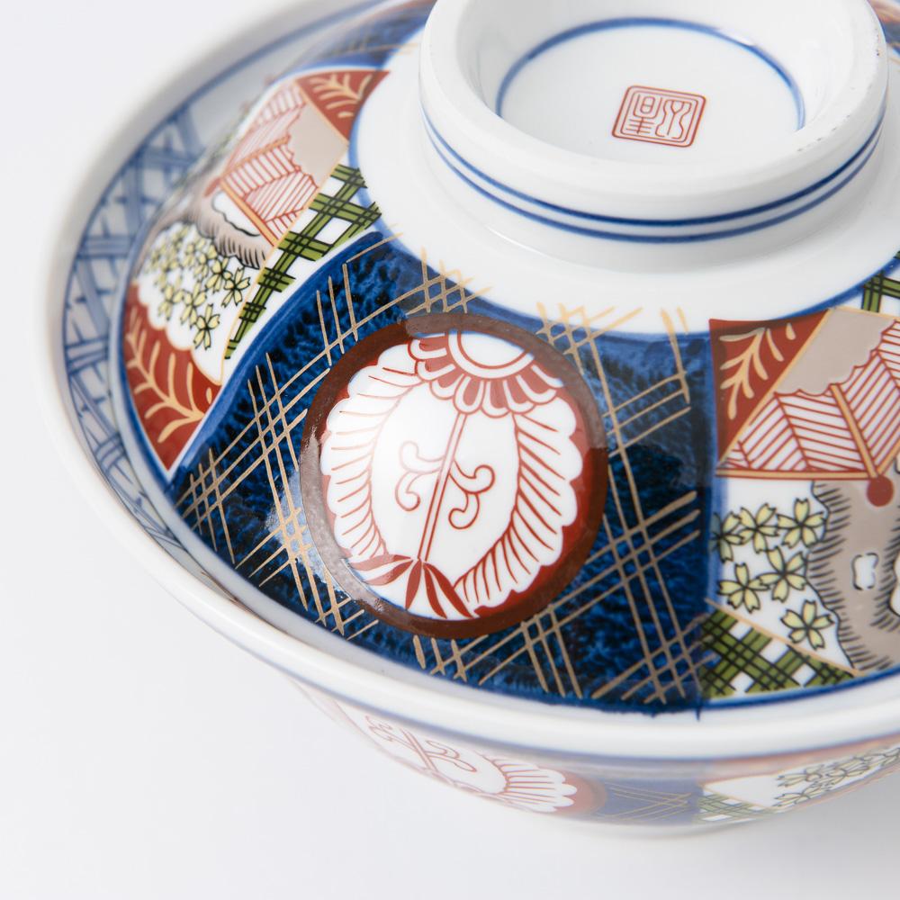 Nishiki Sakura Mino Ware Donburi Rice Bowl with Lid M - MUSUBI KILN - Quality Japanese Tableware and Gift