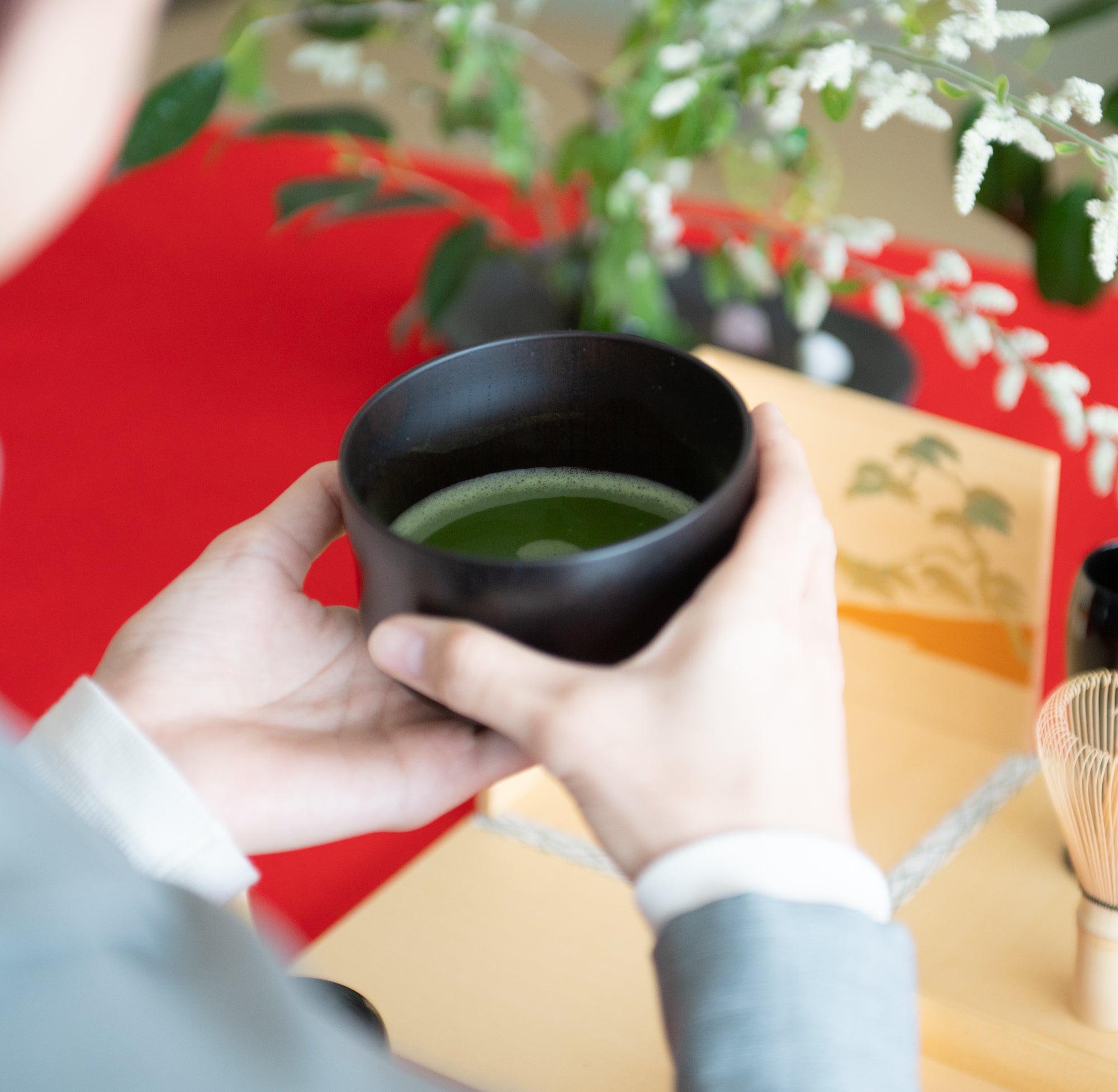 Nishimoto Ippuku White Pine Yamanaka Lacquerware Matcha Tea Set - MUSUBI KILN - Quality Japanese Tableware and Gift