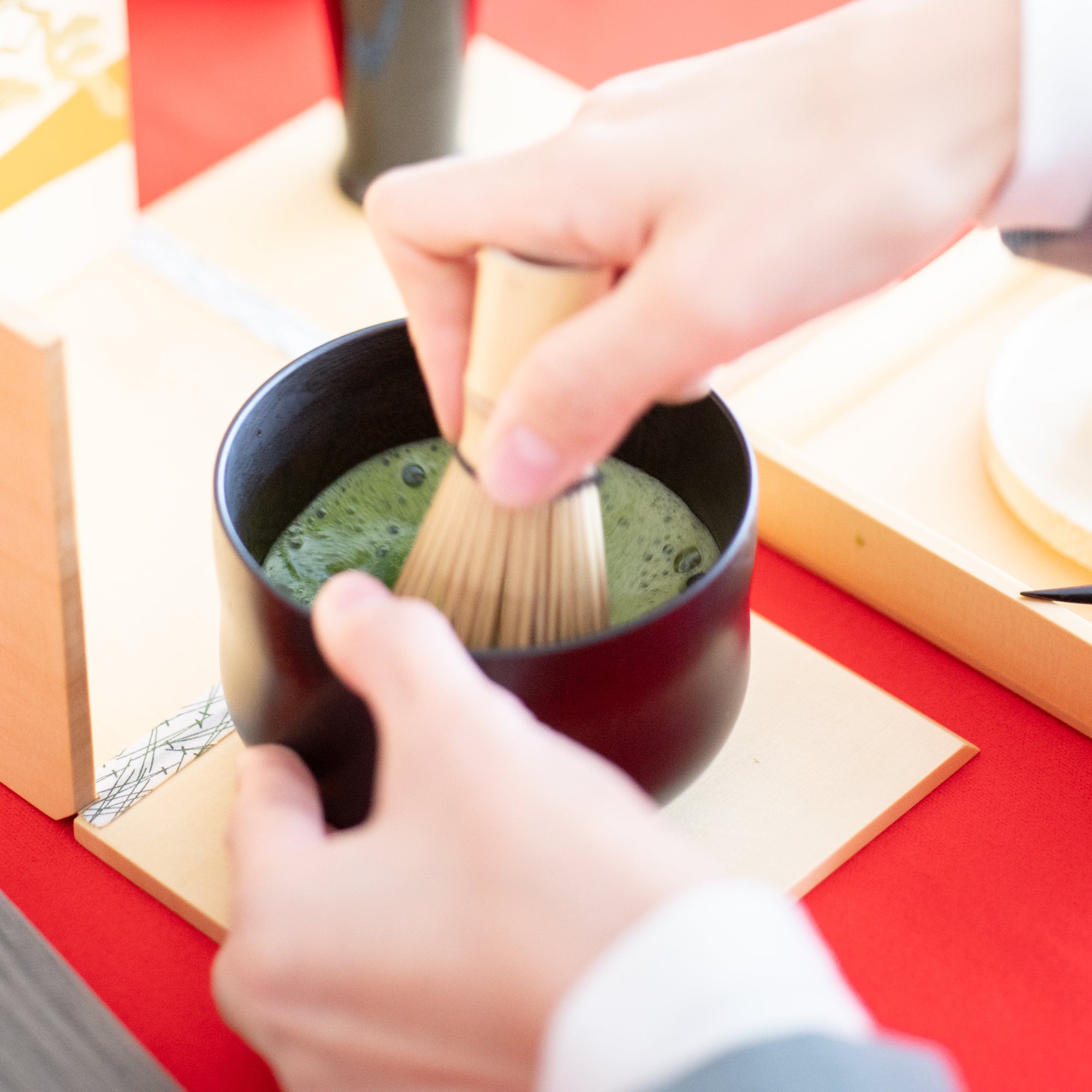 Nishimoto Ippuku White Pine Yamanaka Lacquerware Matcha Tea Set - MUSUBI KILN - Quality Japanese Tableware and Gift