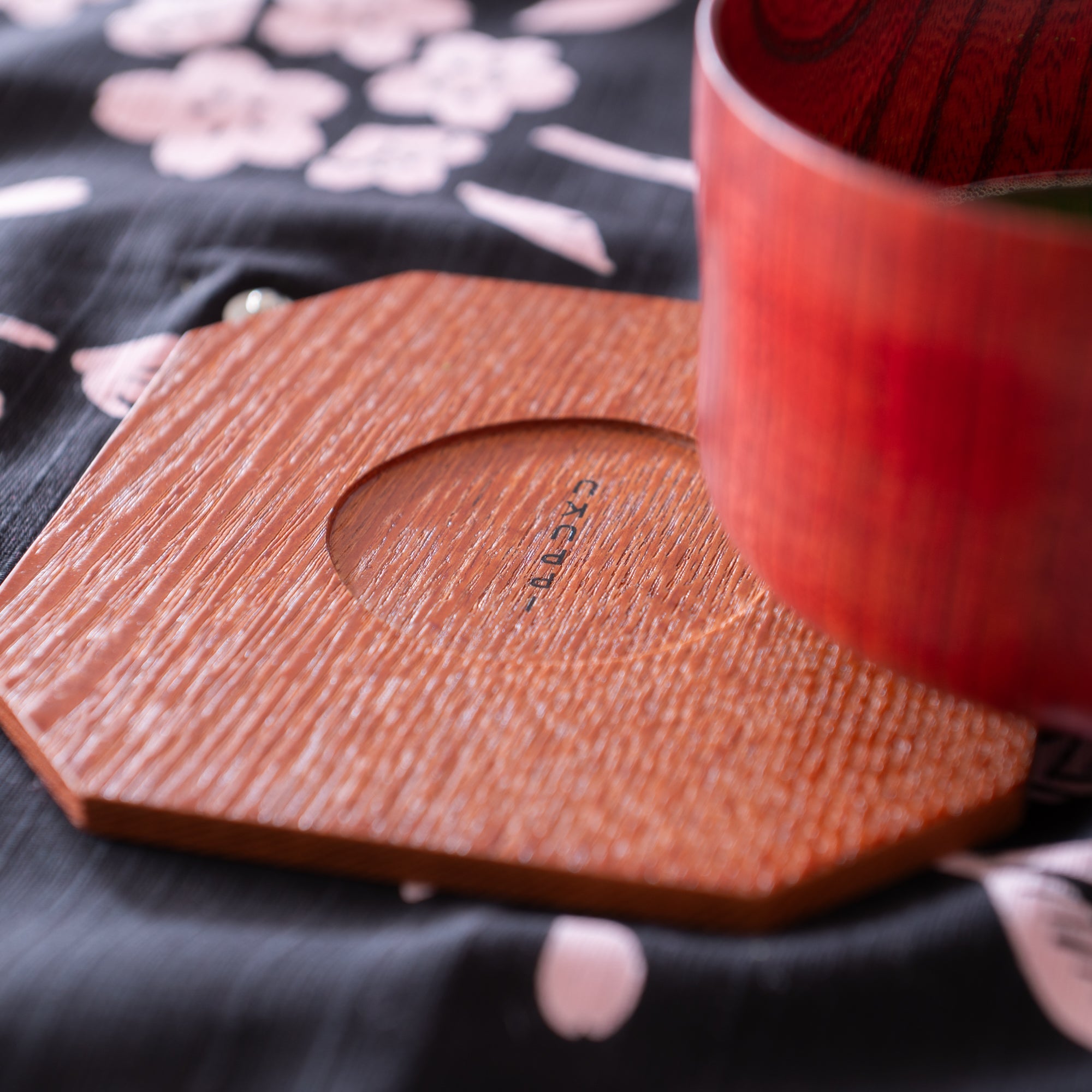 Nishimoto Ippuku Yamanaka Lacquerware Matcha Tea Set with Sakura Furoshiki - MUSUBI KILN - Quality Japanese Tableware and Gift