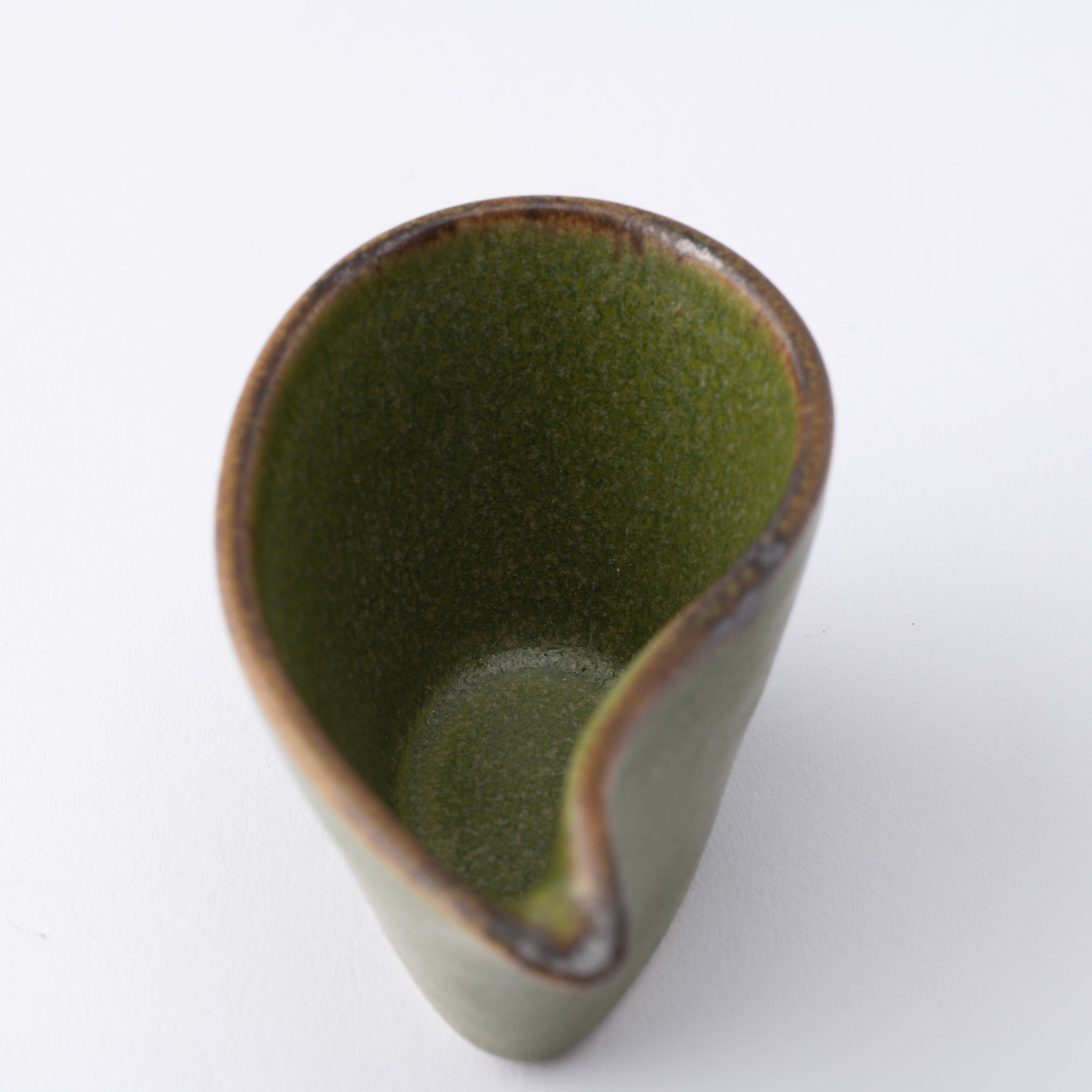 Olive Green Mino Ware Sauce Container - MUSUBI KILN - Quality Japanese Tableware and Gift