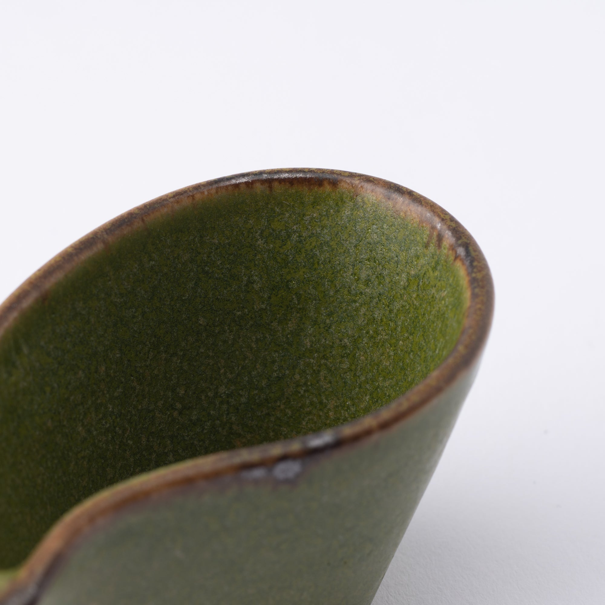 Olive Green Mino Ware Sauce Container - MUSUBI KILN - Quality Japanese Tableware and Gift