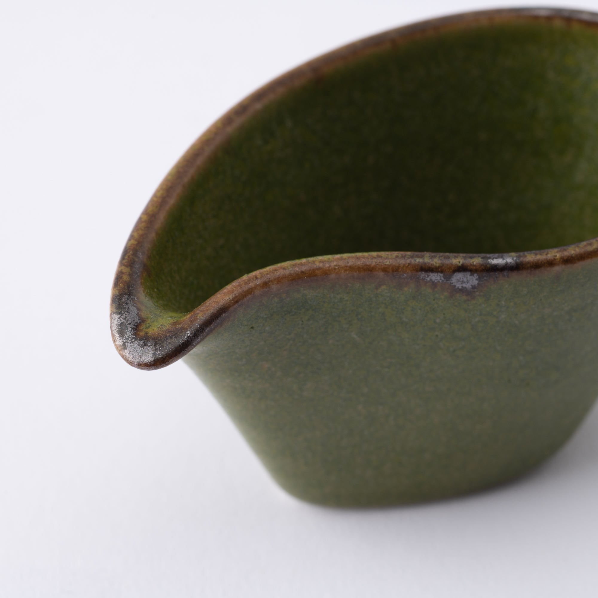 Olive Green Mino Ware Sauce Container - MUSUBI KILN - Quality Japanese Tableware and Gift