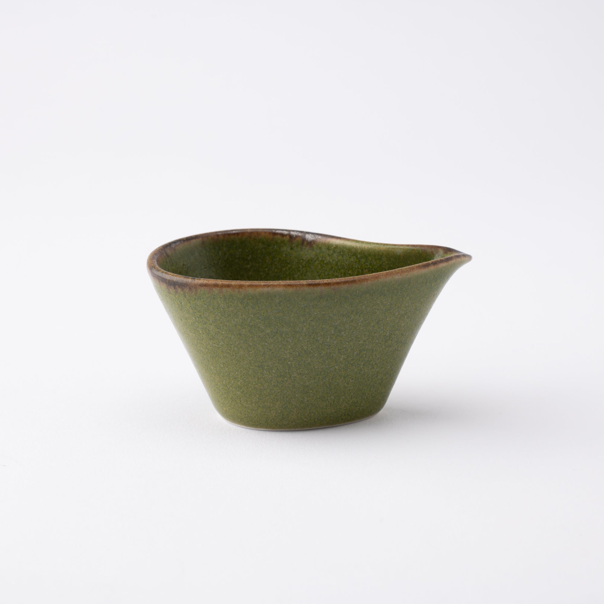 Olive Green Mino Ware Sauce Container - MUSUBI KILN - Quality Japanese Tableware and Gift