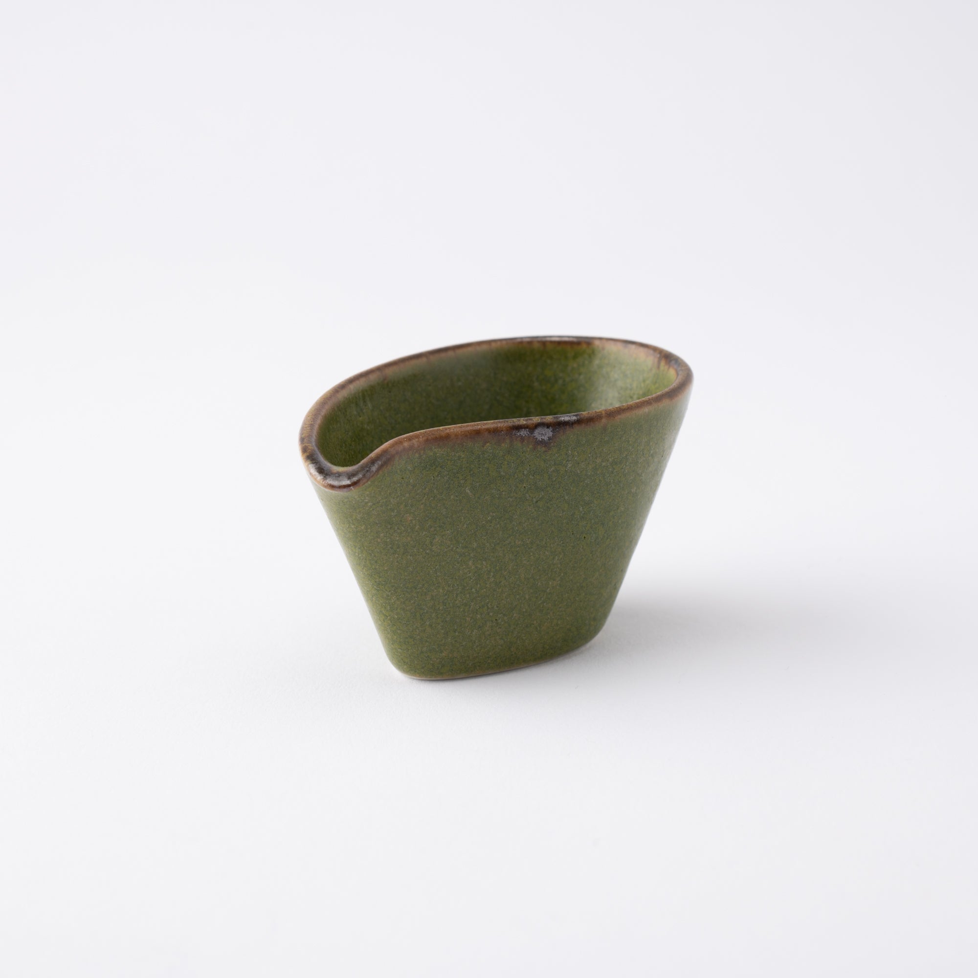 Olive Green Mino Ware Sauce Container - MUSUBI KILN - Quality Japanese Tableware and Gift