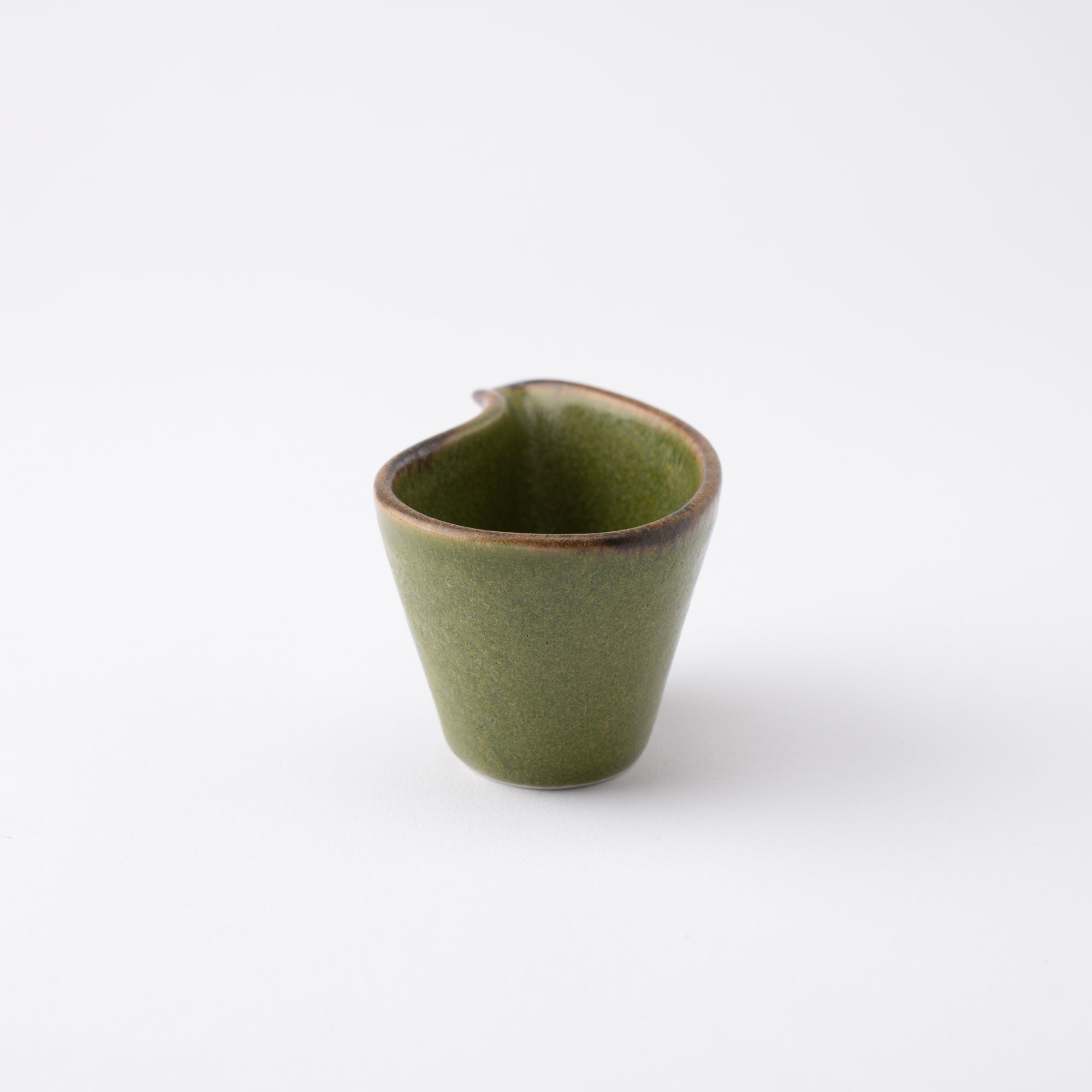 Olive Green Mino Ware Sauce Container - MUSUBI KILN - Quality Japanese Tableware and Gift