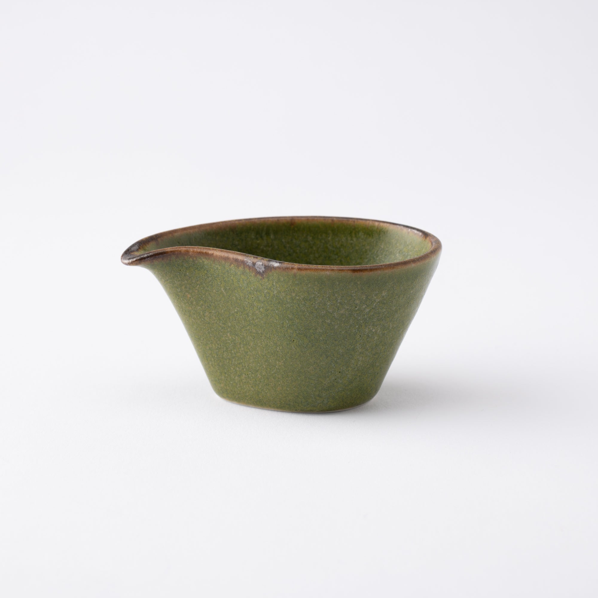 Olive Green Mino Ware Sauce Container - MUSUBI KILN - Quality Japanese Tableware and Gift