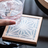 Ominato Bunkichi Hemp Leaf Wazen Kumiko Coaster - MUSUBI KILN - Quality Japanese Tableware and Gift