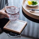 Ominato Bunkichi Hemp Leaf Wazen Kumiko Coaster - MUSUBI KILN - Quality Japanese Tableware and Gift