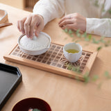 Ominato Bunkichi Hemp Leaf Wazen Kumiko Tray S - MUSUBI KILN - Quality Japanese Tableware and Gift