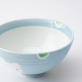 Oshin Kiln Blue Bear Hasami Children's Japanese Rice Bowl - MUSUBI KILN - Quality Japanese Tableware and Gift