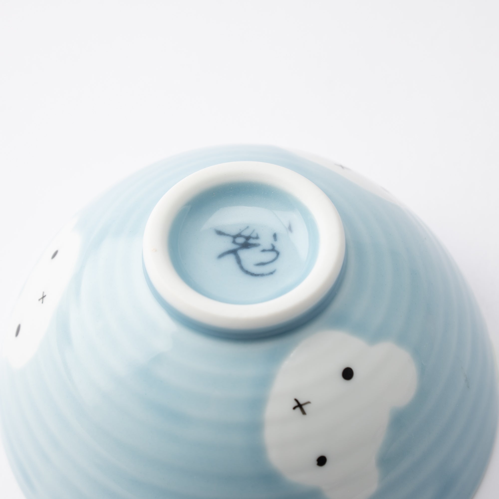 Oshin Kiln Blue Bear Hasami Children's Japanese Rice Bowl - MUSUBI KILN - Quality Japanese Tableware and Gift