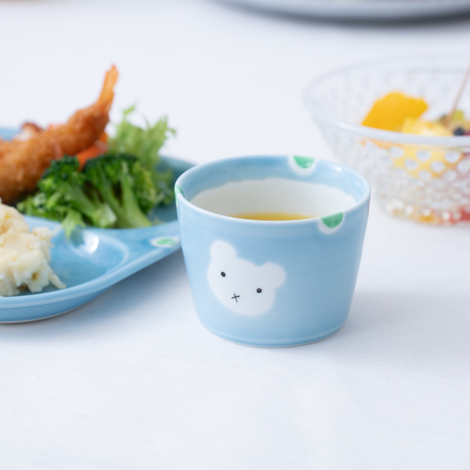 Oshin Kiln Blue Bear Hasami Children's Small Cup - MUSUBI KILN - Quality Japanese Tableware and Gift