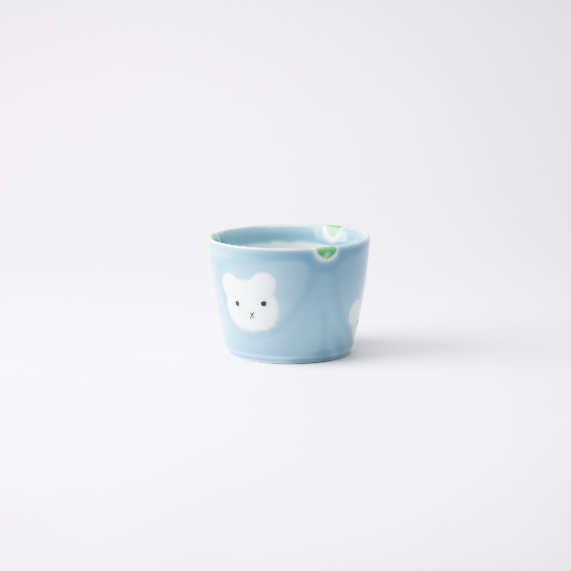 Oshin Kiln Blue Bear Hasami Children's Small Cup - MUSUBI KILN - Quality Japanese Tableware and Gift