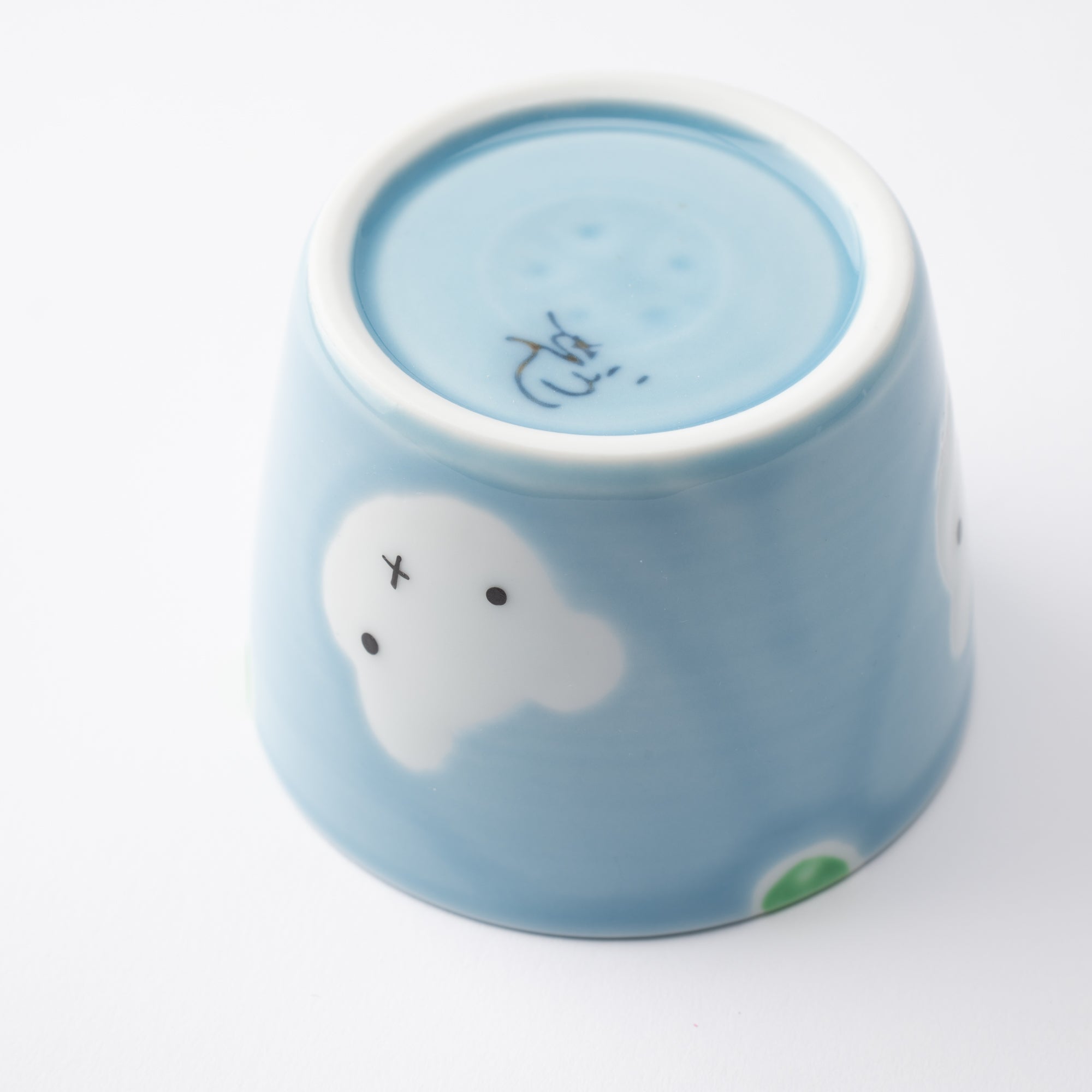 Oshin Kiln Blue Bear Hasami Children's Small Cup - MUSUBI KILN - Quality Japanese Tableware and Gift