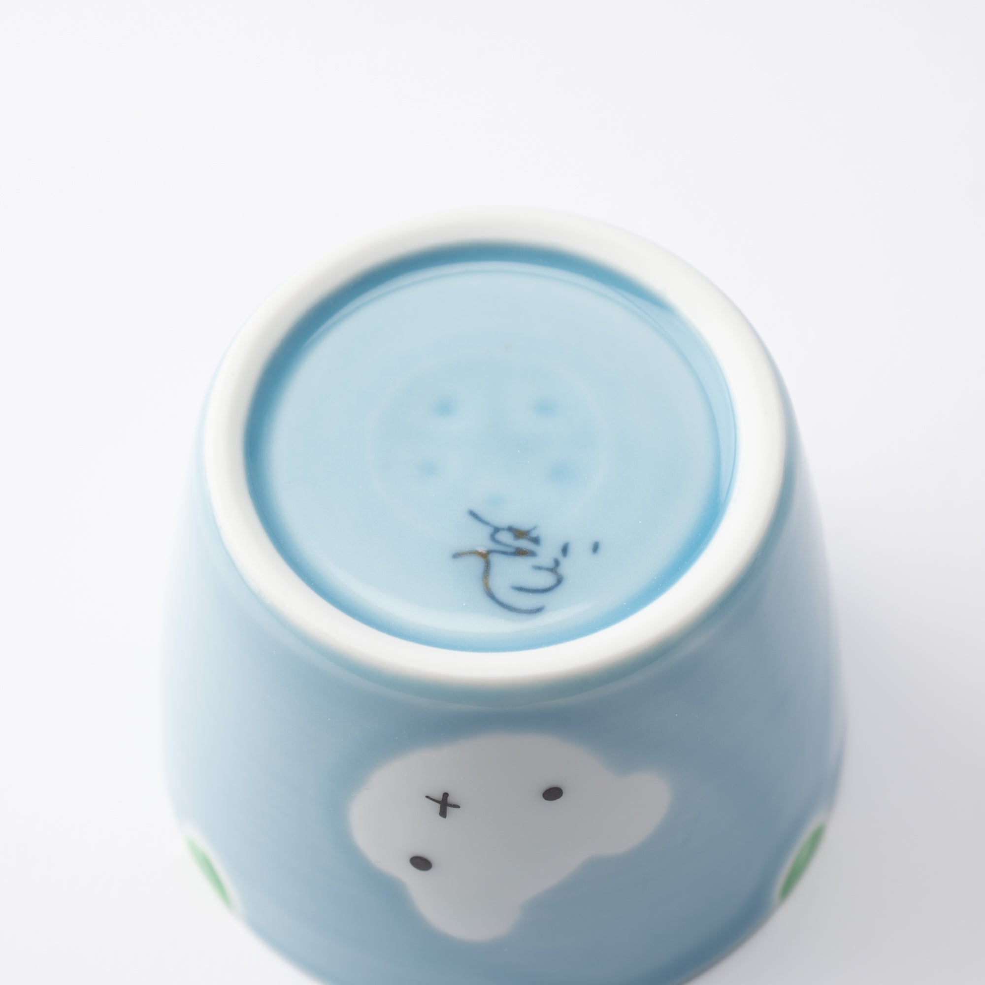 Oshin Kiln Blue Bear Hasami Children's Small Cup - MUSUBI KILN - Quality Japanese Tableware and Gift