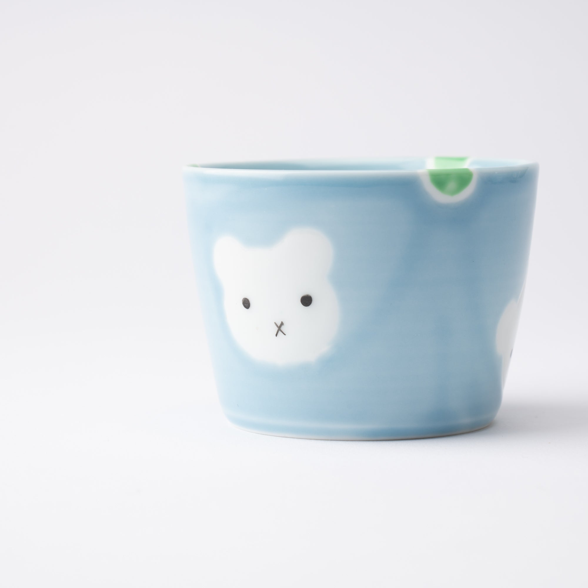 Oshin Kiln Blue Bear Hasami Children's Small Cup - MUSUBI KILN - Quality Japanese Tableware and Gift