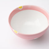 Oshin Kiln Pink Rabbit Hasami Children's Japanese Rice Bowl - MUSUBI KILN - Quality Japanese Tableware and Gift