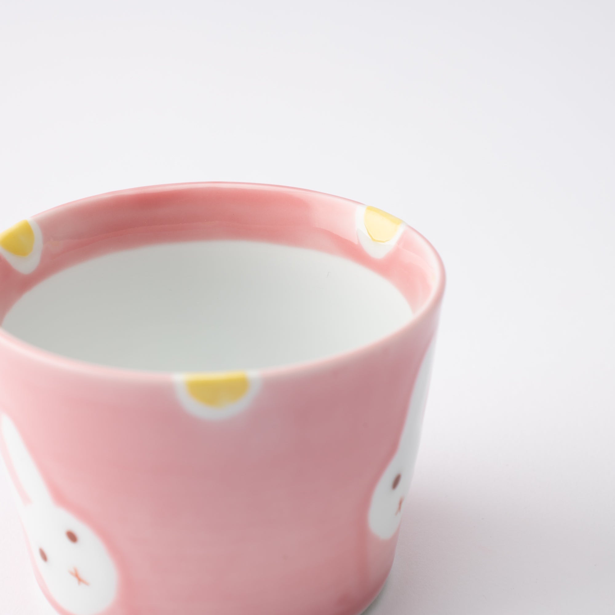 Oshin Kiln Pink Rabbit Hasami Children's Small Cup - MUSUBI KILN - Quality Japanese Tableware and Gift