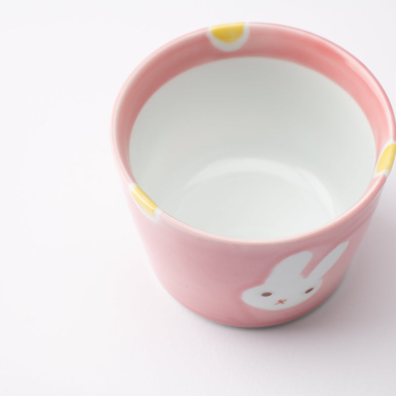 Oshin Kiln Pink Rabbit Hasami Children's Small Cup - MUSUBI KILN - Quality Japanese Tableware and Gift