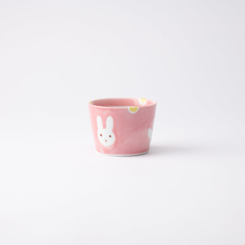 Oshin Kiln Pink Rabbit Hasami Children's Small Cup - MUSUBI KILN - Quality Japanese Tableware and Gift